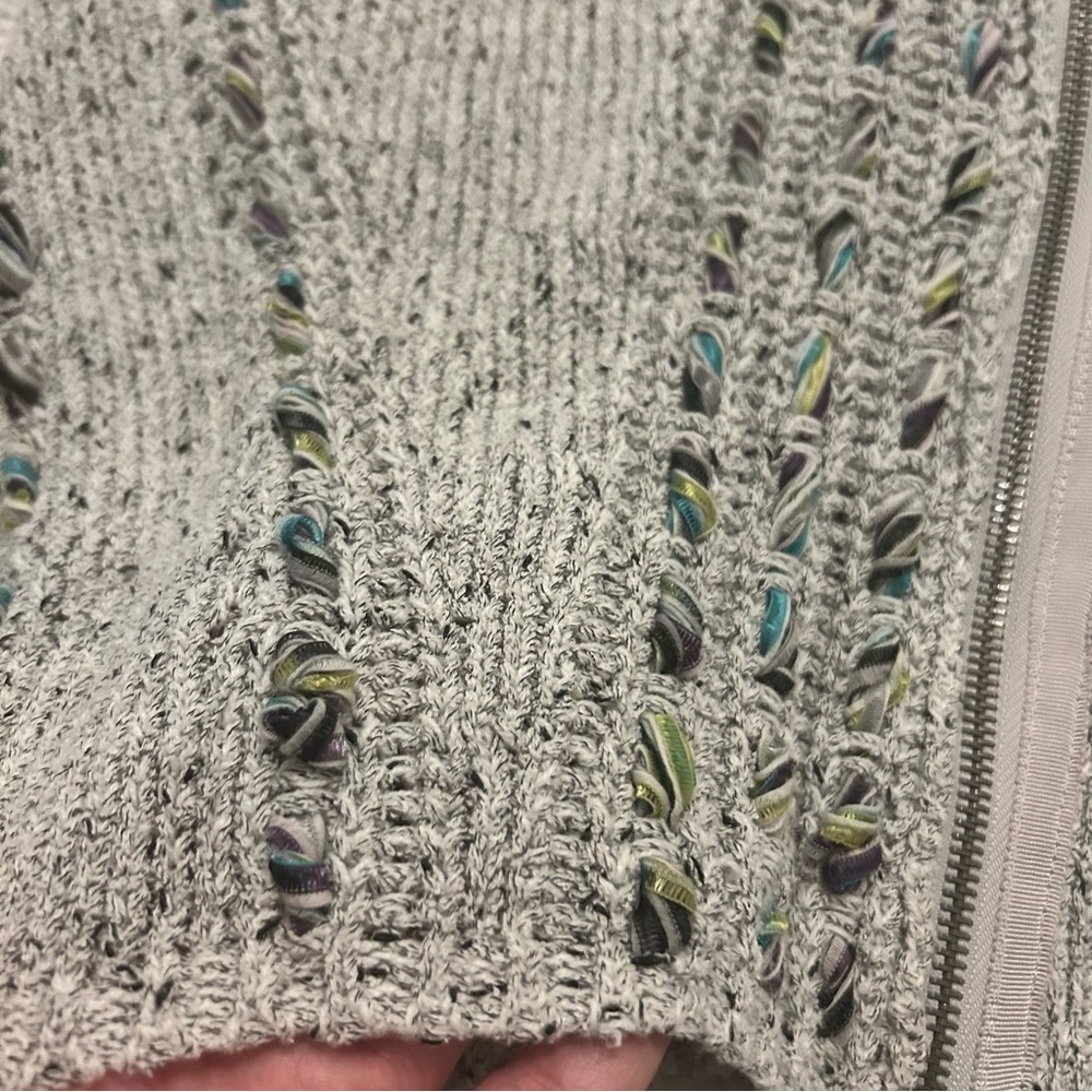 Anthropologie Knitted & Knotted Textured Zip Front Long Sleeve Sweater S Small - Picture 4 of 12